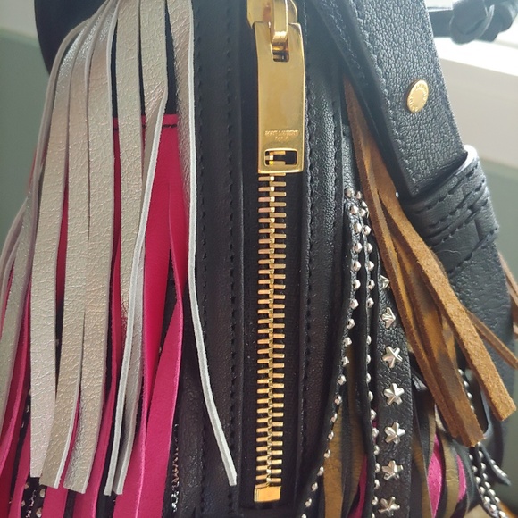 Saint Laurent YSL Multi Color Fringe Purse - Picture 6 of 8